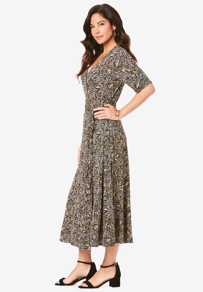 Surplice Midi Dress, , alternate image number null