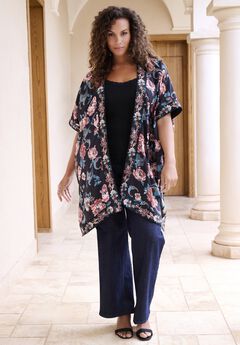 Embroidered Drape Kimono