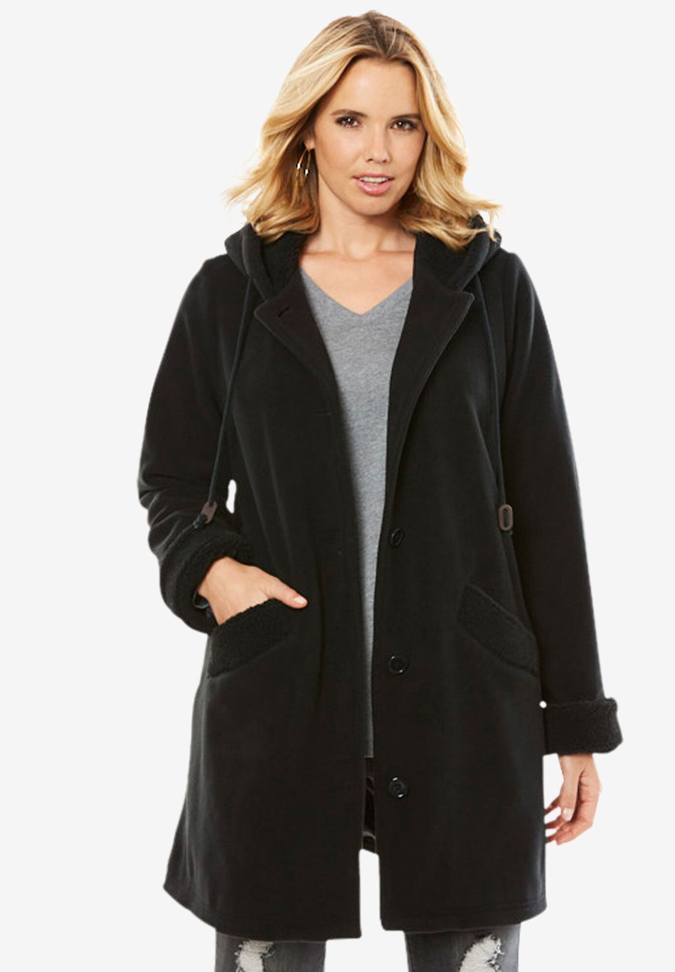 plus size sherpa coat