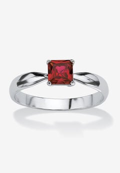 Birthstone .925 Silver Solitaire Ring