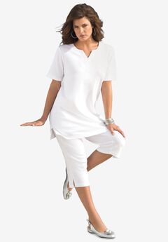 Notch Neck Soft Knit Tunic