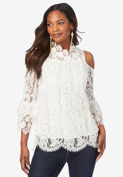 Lace Cold-Shoulder Top
