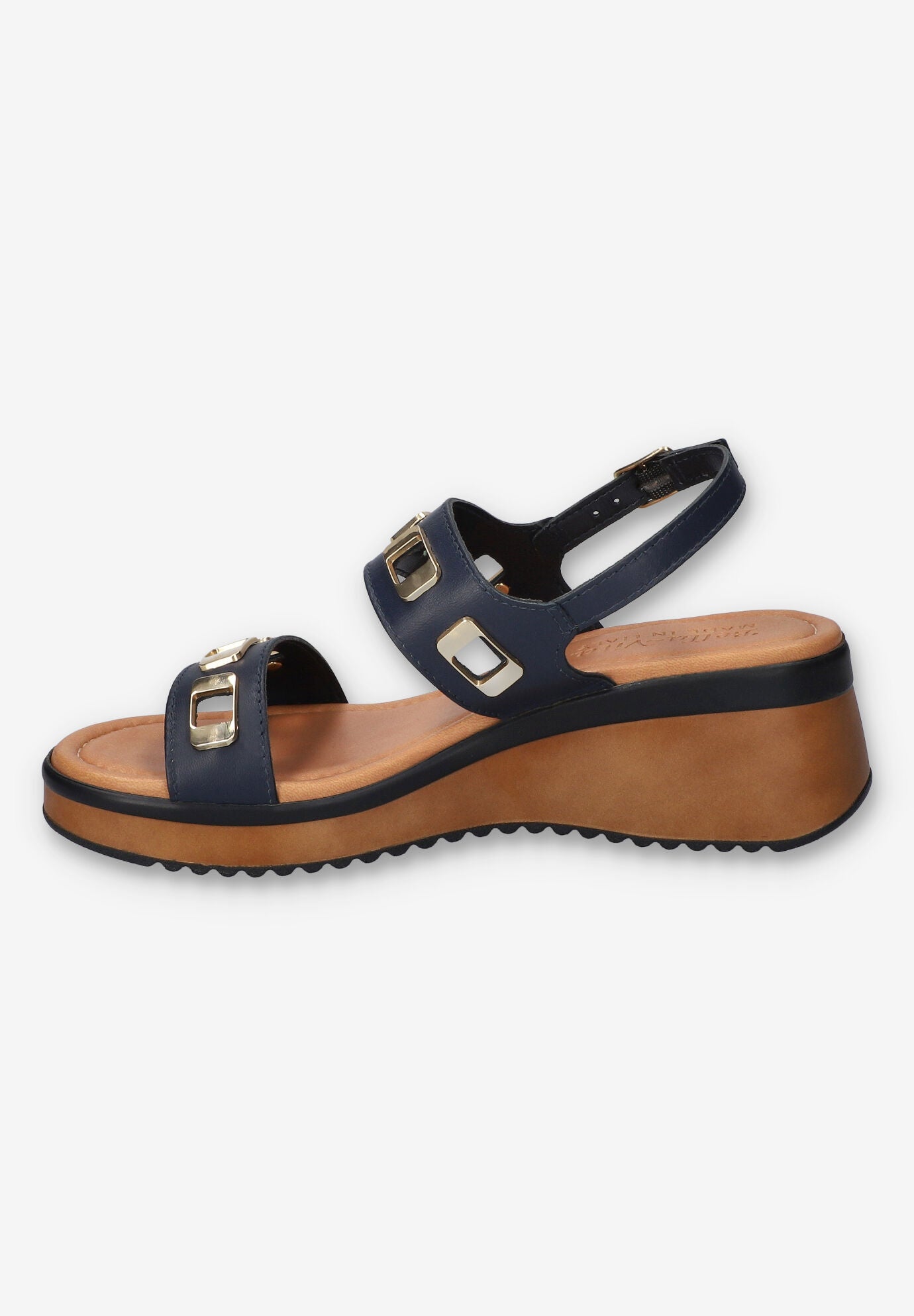 Vic-Italy Wedge Sandal, NAVY LEATHER, alternate image number 4