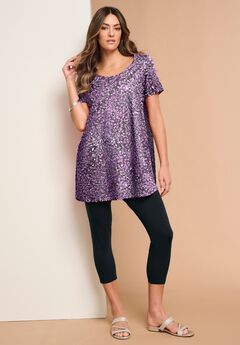 Plus Size Short Sleeve Tunic Tops