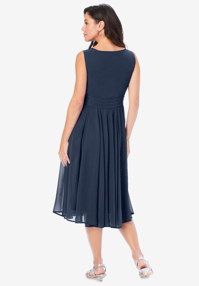 Fashionable FitAndFlare Dress, 4439278 Roaman's