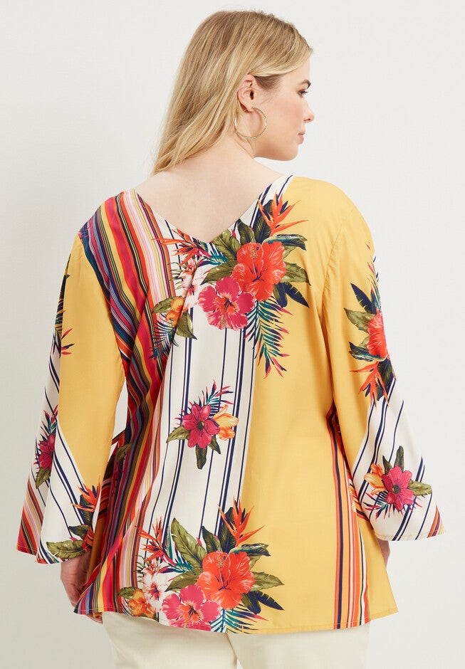 Faux-Wrap Kimono Top, , on-hover image number null