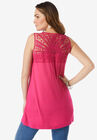 Crochet-Back Swing Tank Top, PINK BURST, hi-res image number null