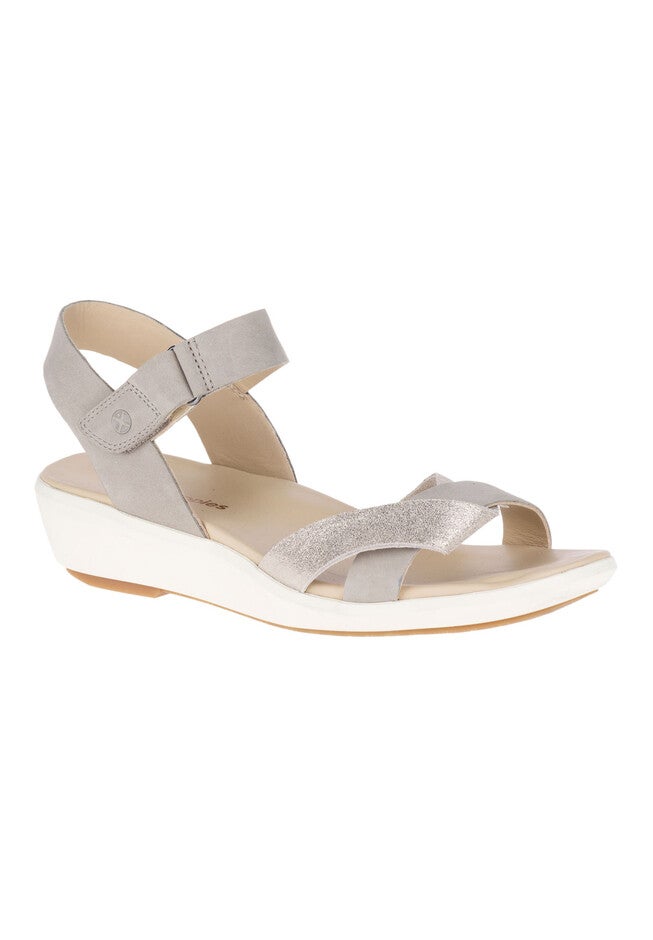 Lyricale Qtr Strap Sandals by Hush Puppies®, ICE GREY NUBUCK, hi-res image number null