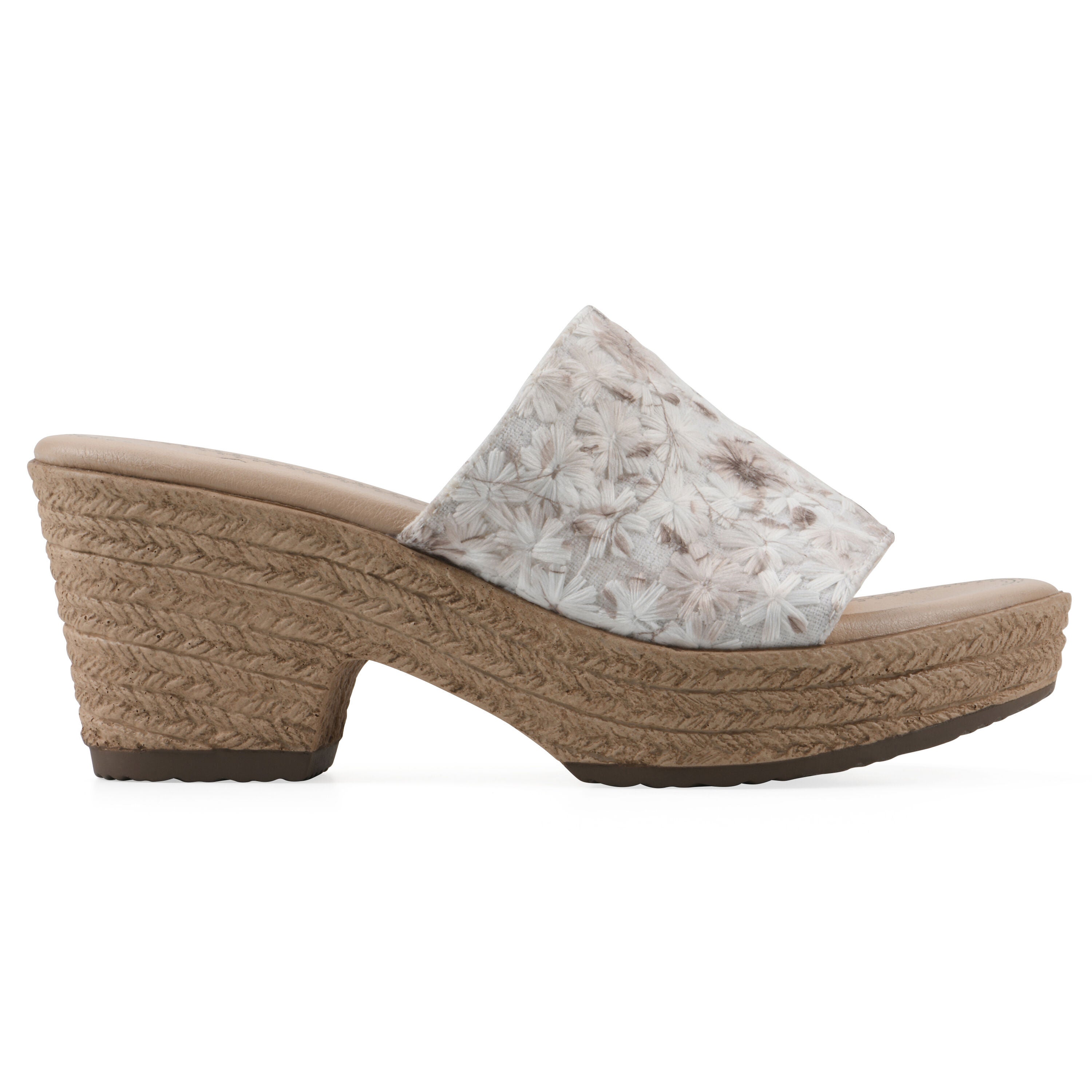 Biancia Wedge Sandal, WHITE FLORAL FABRIC, alternate image number 2
