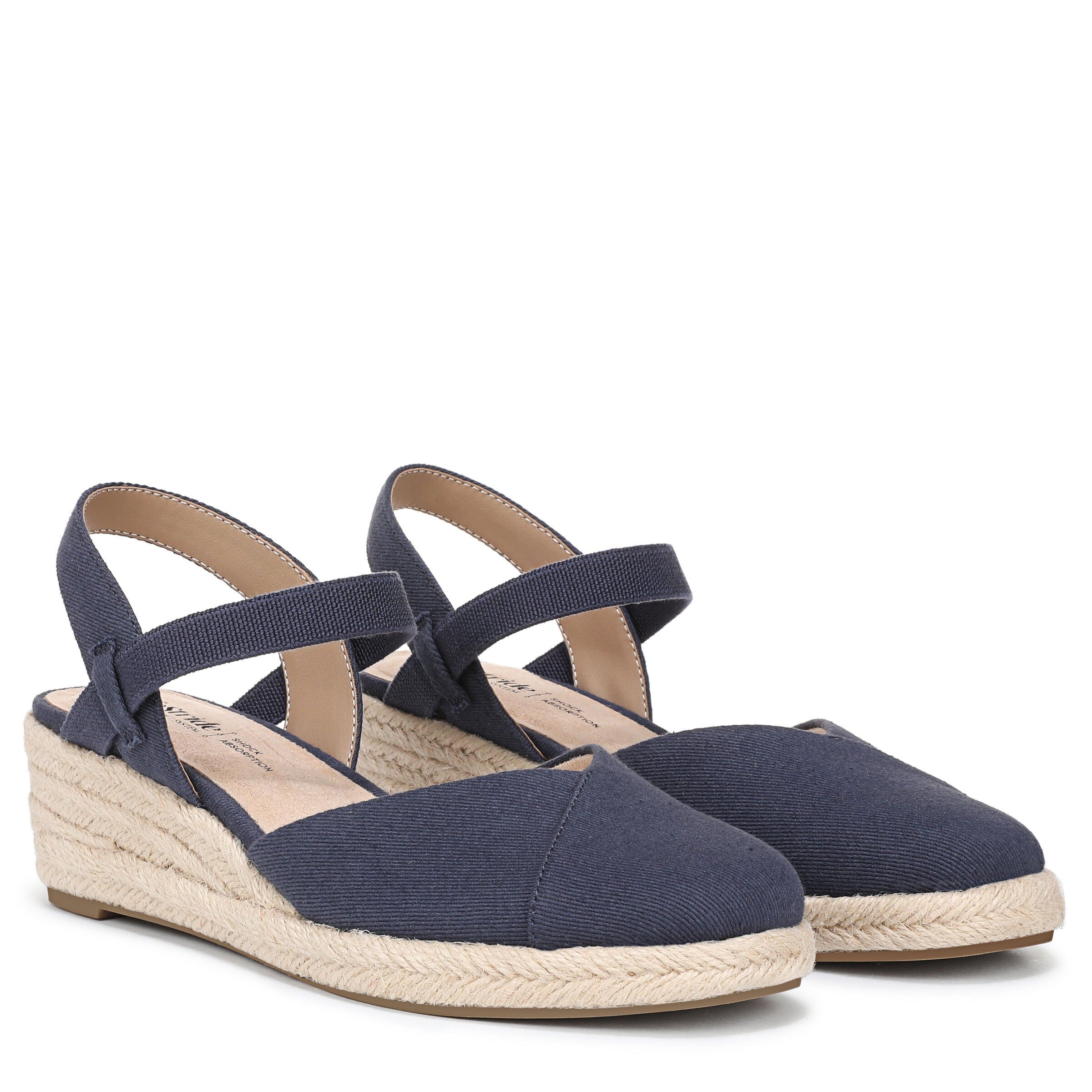 Pilar Wedge Sandal, LUX NAVY, alternate image number 2