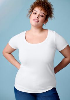 Ribbed Scoopneck Top