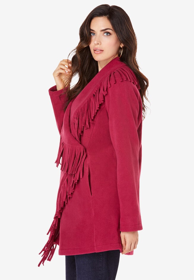 Fringe Fleece Jacket, , alternate image number null