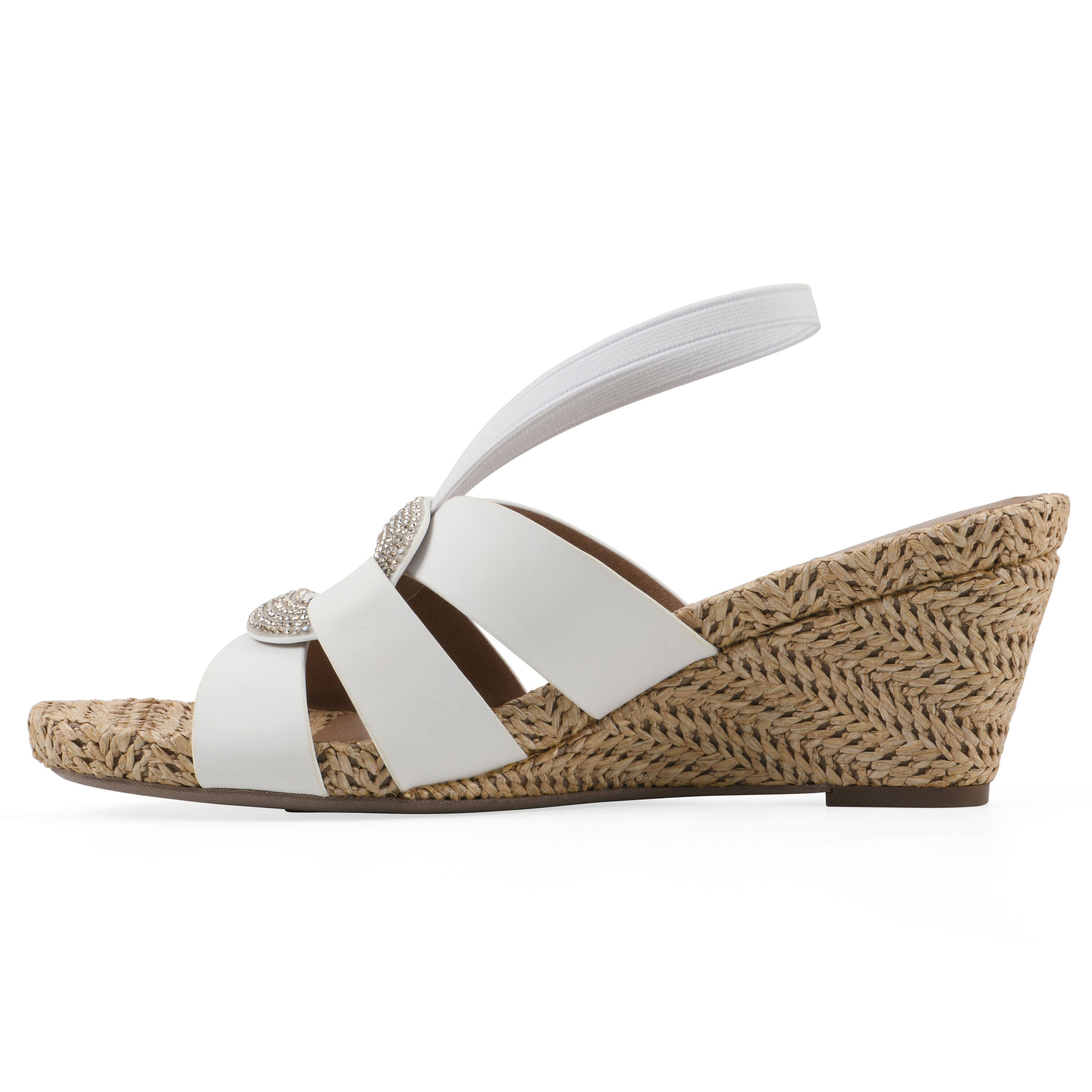 Atavi Wedge Sandal, WHITE SMOOTH, alternate image number 3