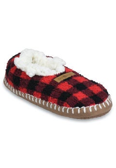 Womens Cozee Yarn Mocassin Slipper With Sidewall Slippers