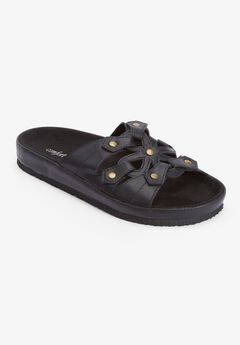 Wide Black Sandals