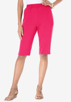 Plus Size Soft Knit Pull-on Bermuda Short