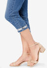 Sequin Trim Straight-Leg Capri Jean, , alternate image number null