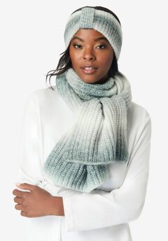 Ombre Knitted Headband and Scarf Set.