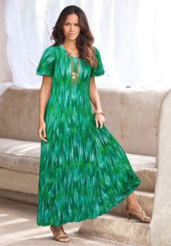 Flutter Sleeve Crinkle Dress