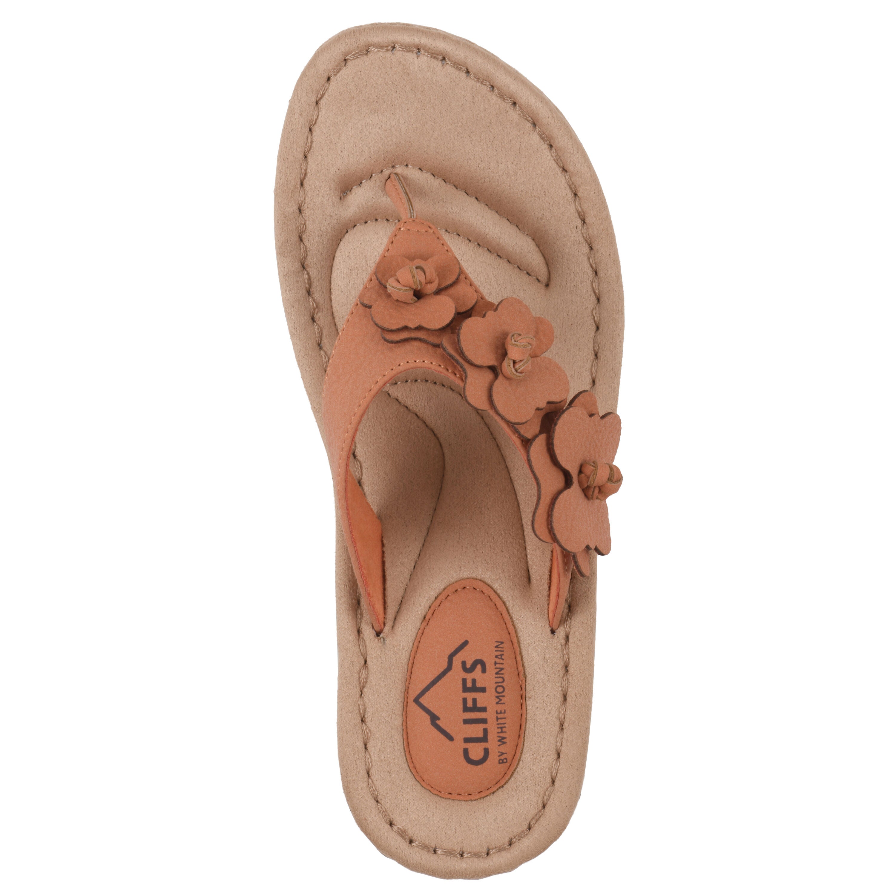 Cassilia Floral Mini Wedge Sandal, PEACH NUBUCK, alternate image number 4