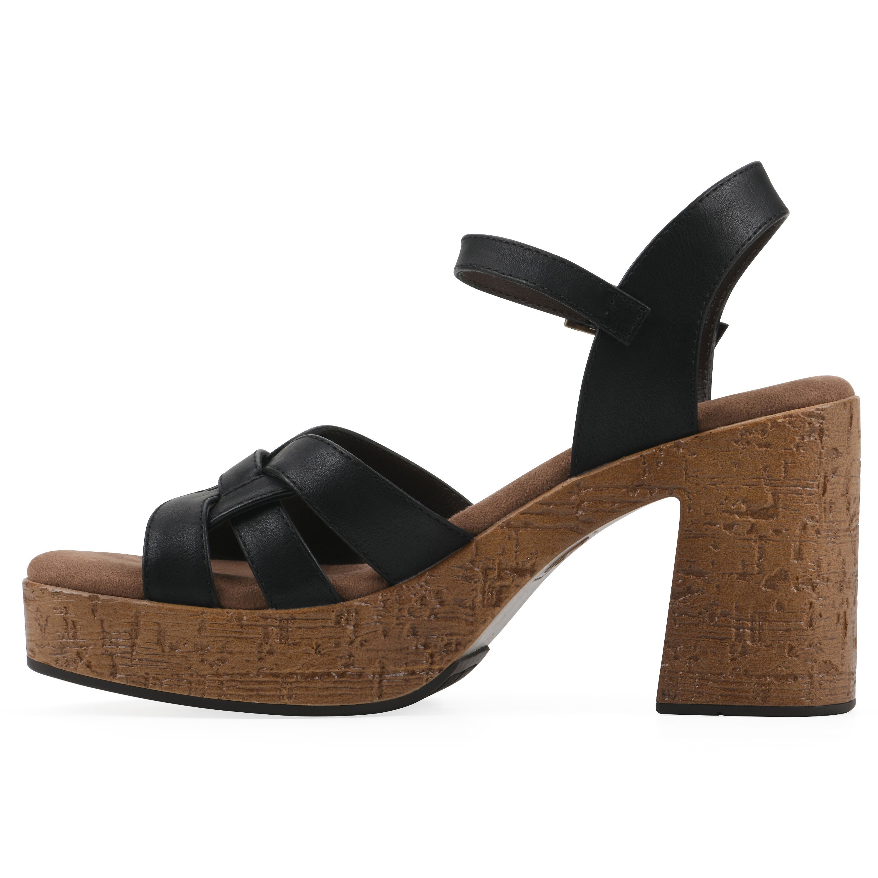 Barista Platform Sandal, BLACK SMOOTH, alternate image number 3