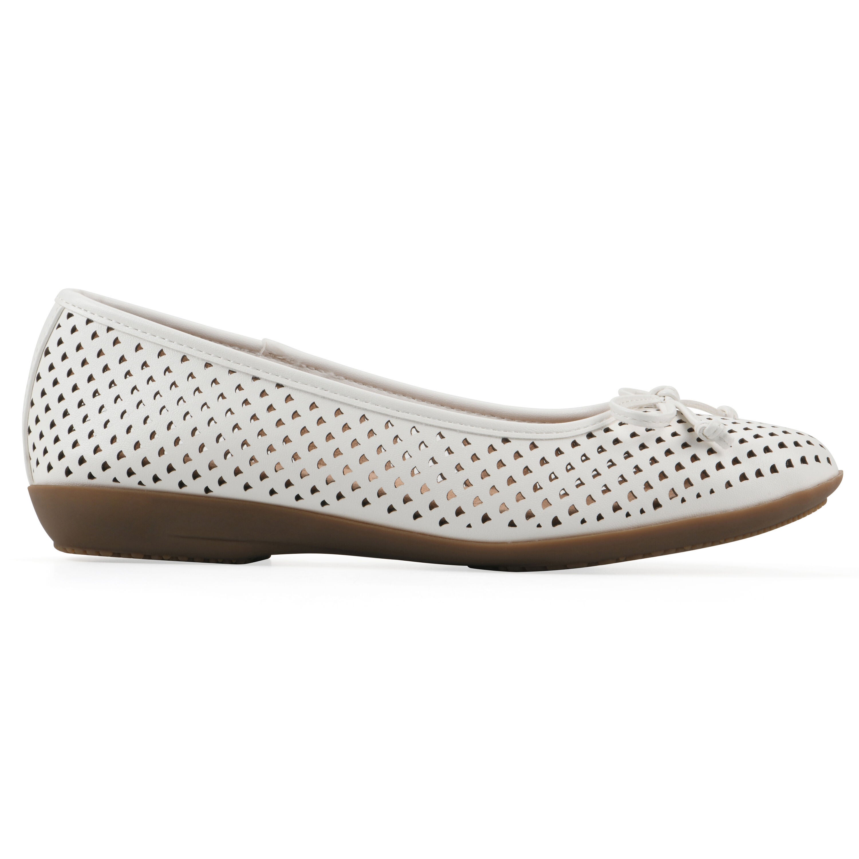 Carris Ballet Flat, WHITE SMOOTH, alternate image number 2