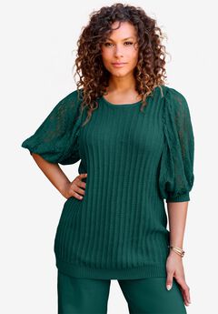 Lace Sleeve Sweater