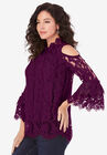 Lace Cold-Shoulder Top, , alternate image number null