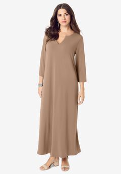 Ultrasmooth® Notch Neck Maxi Swing Dress