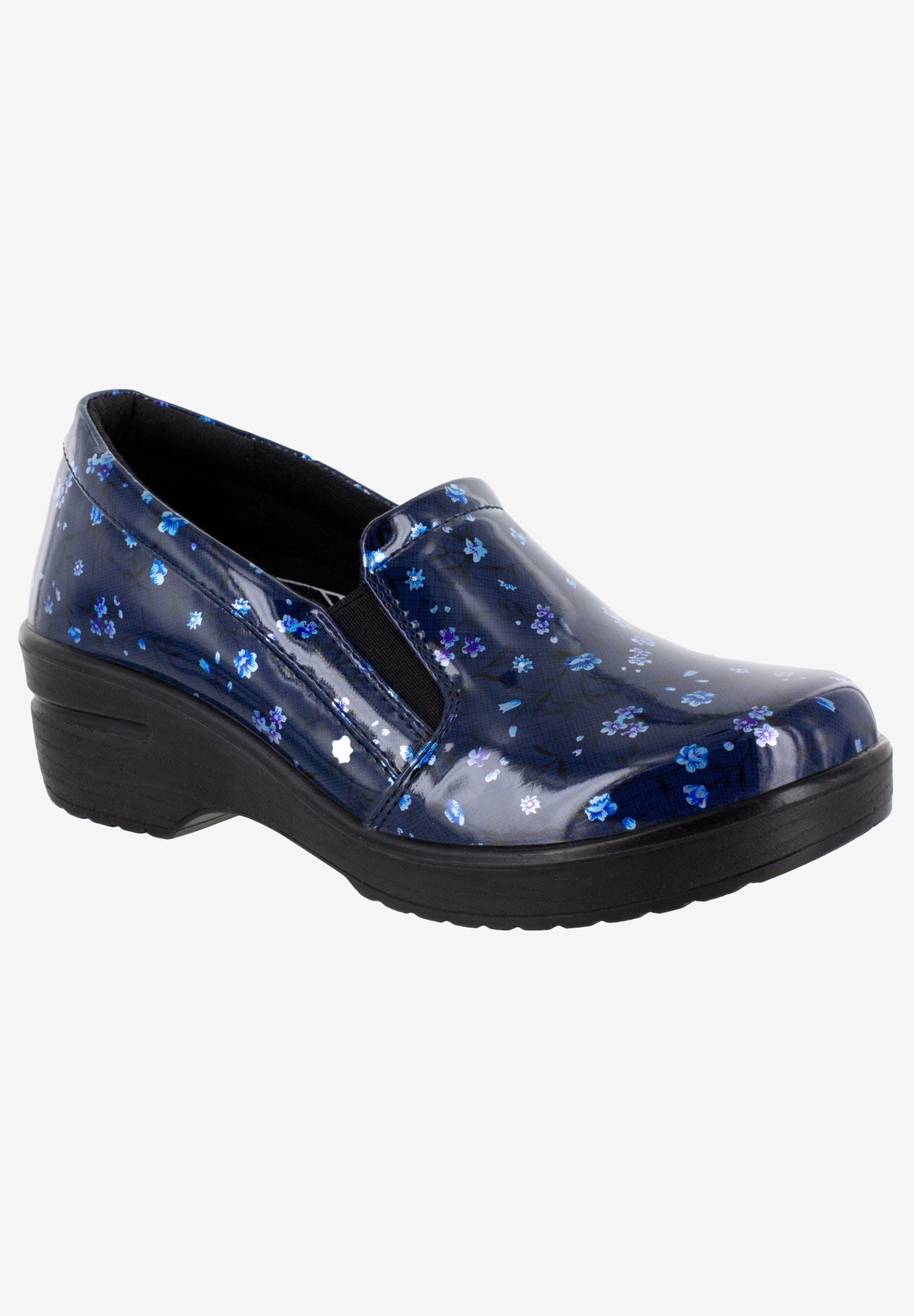 Leeza Slip-On   , NAVY FLORAL PATENT, hi-res image number 0