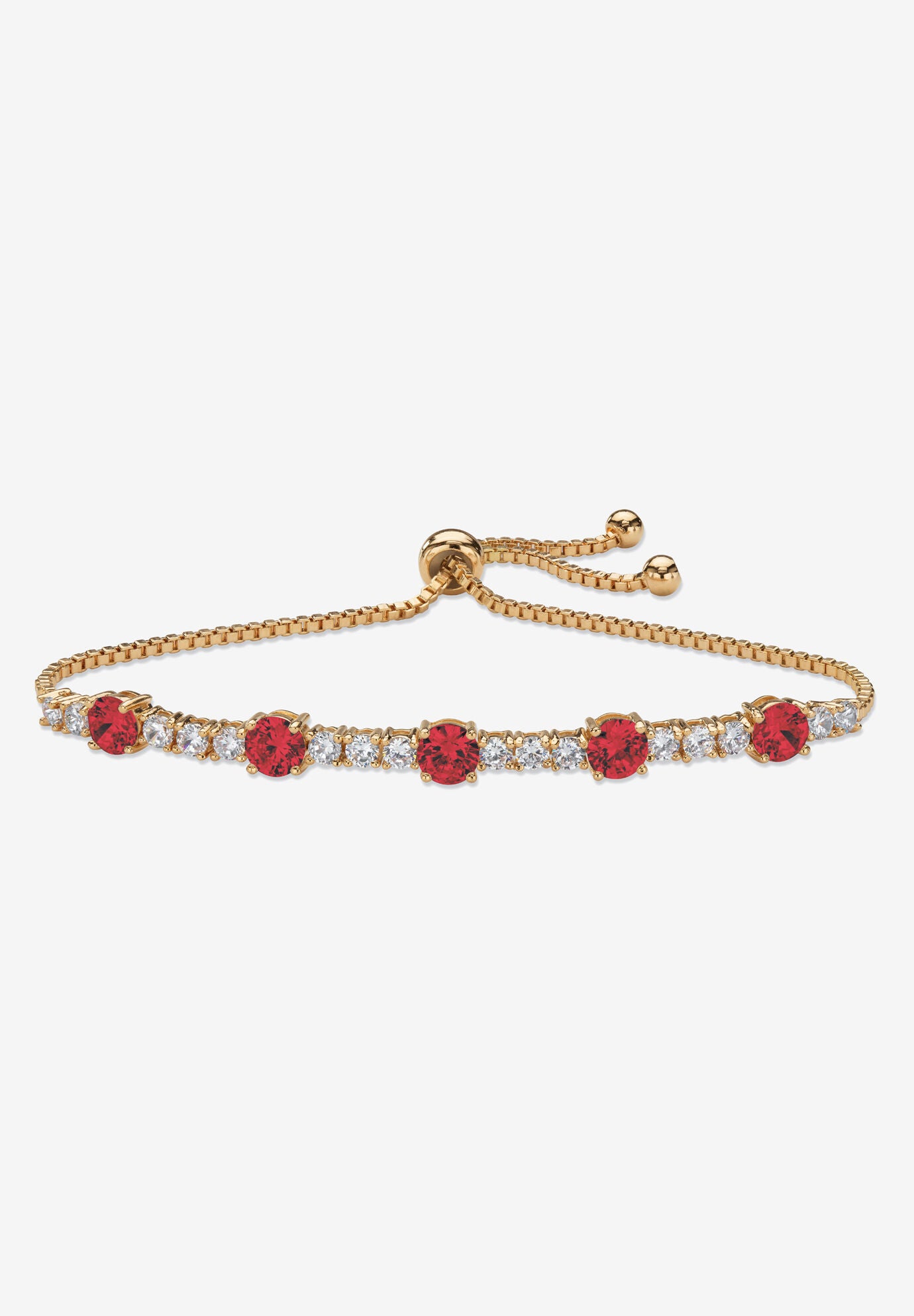 1.60 Cttw. Birthstone And Cz Gold-Plated Bolo Bracelet 10
