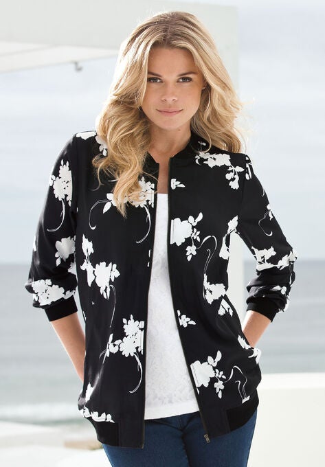 Printed Bomber Jacket, , alternate image number null