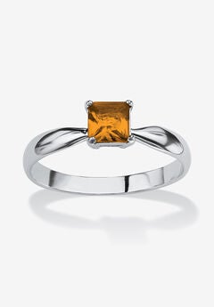 Birthstone .925 Silver Solitaire Ring