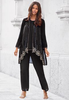 Floral Beaded Pant Set