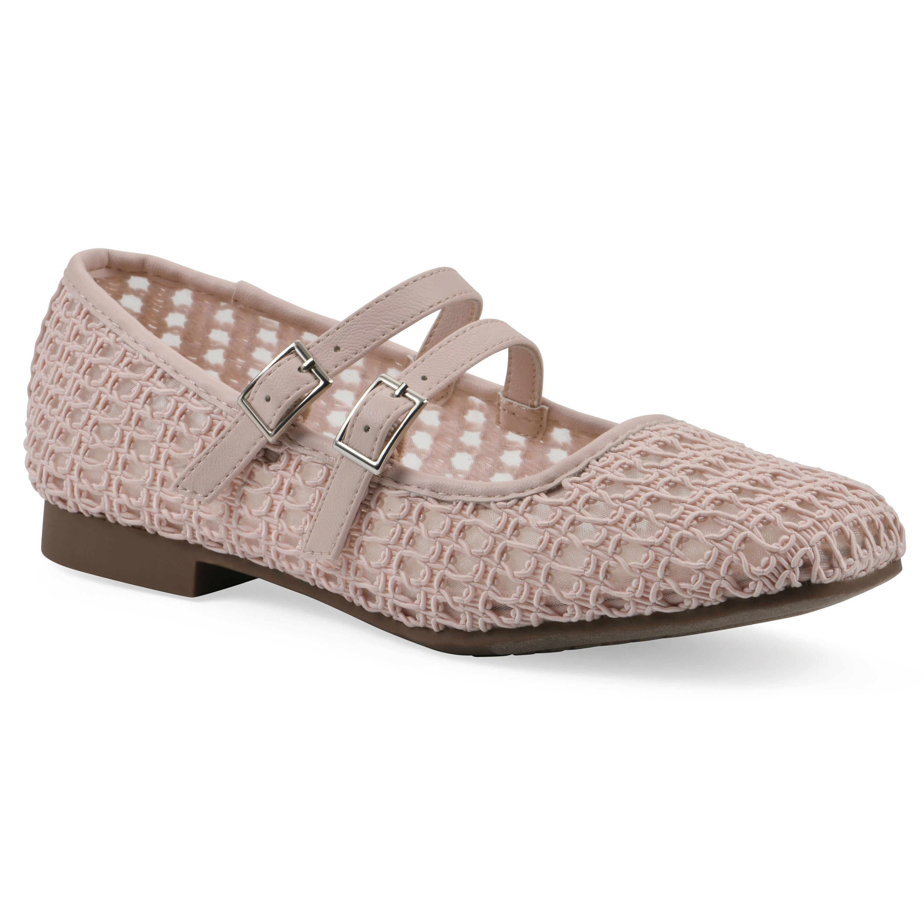 Besnik Mary Jane Flat, LIGHT PINK FABRIC, hi-res image number 0