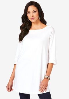 Boatneck Ultimate Tunic with Side Slits