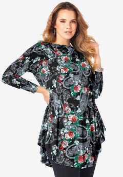 Boatneck Swing Ultra Drape Tunic