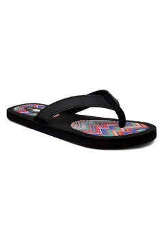 Womens Faux Leather Strap Flip Flop Sandal
