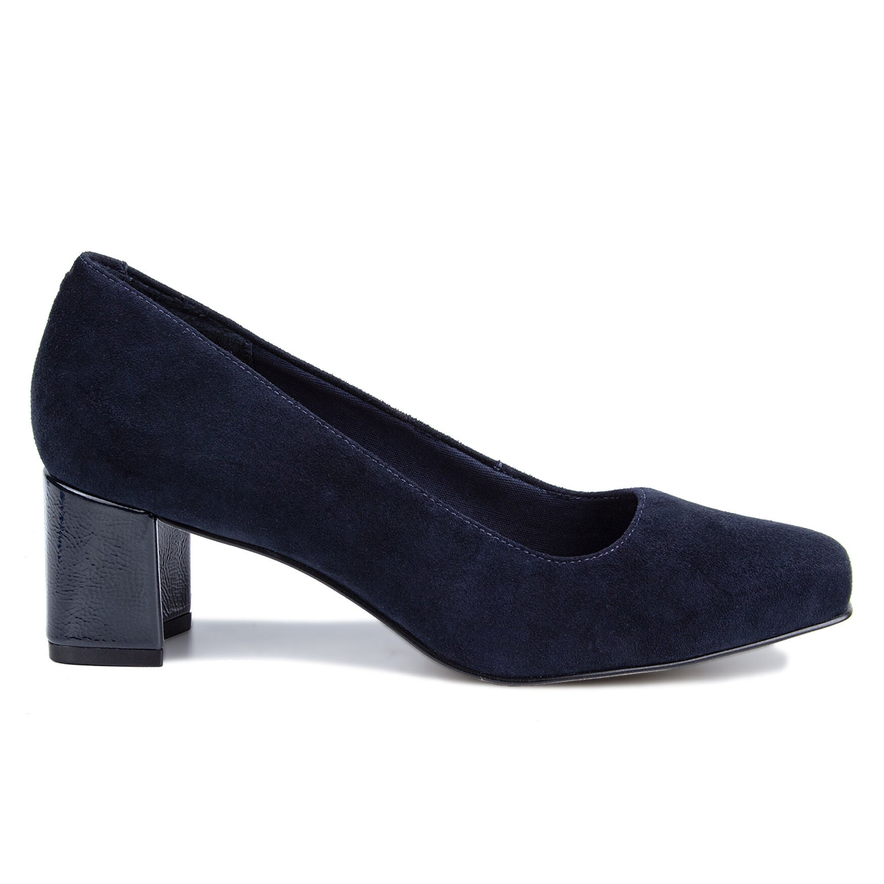 Meredith Square Toe Suede Pump, NAVY SUEDE, alternate image number 2