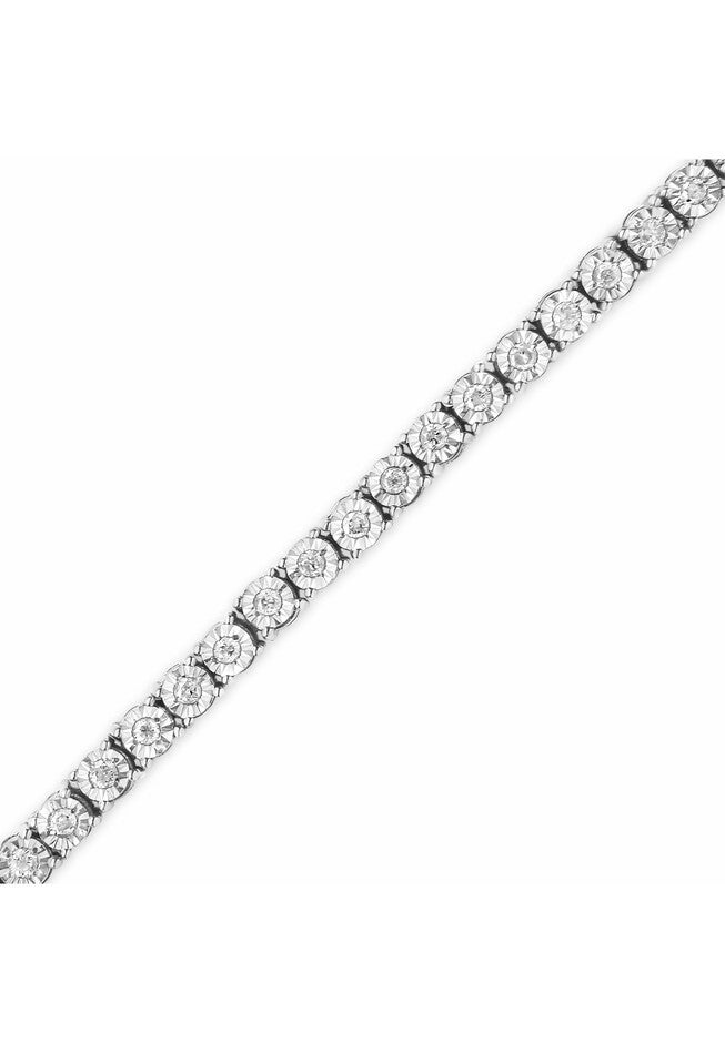 Silver 1.0 Cttw Miracle-Set Diamond Tennis Bracelet - 10 inches, , alternate image number 4