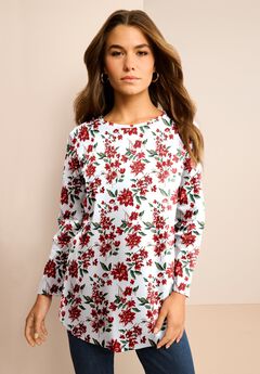 Plus Size Ultimate Cotton Crewneck Long Sleeve Tee