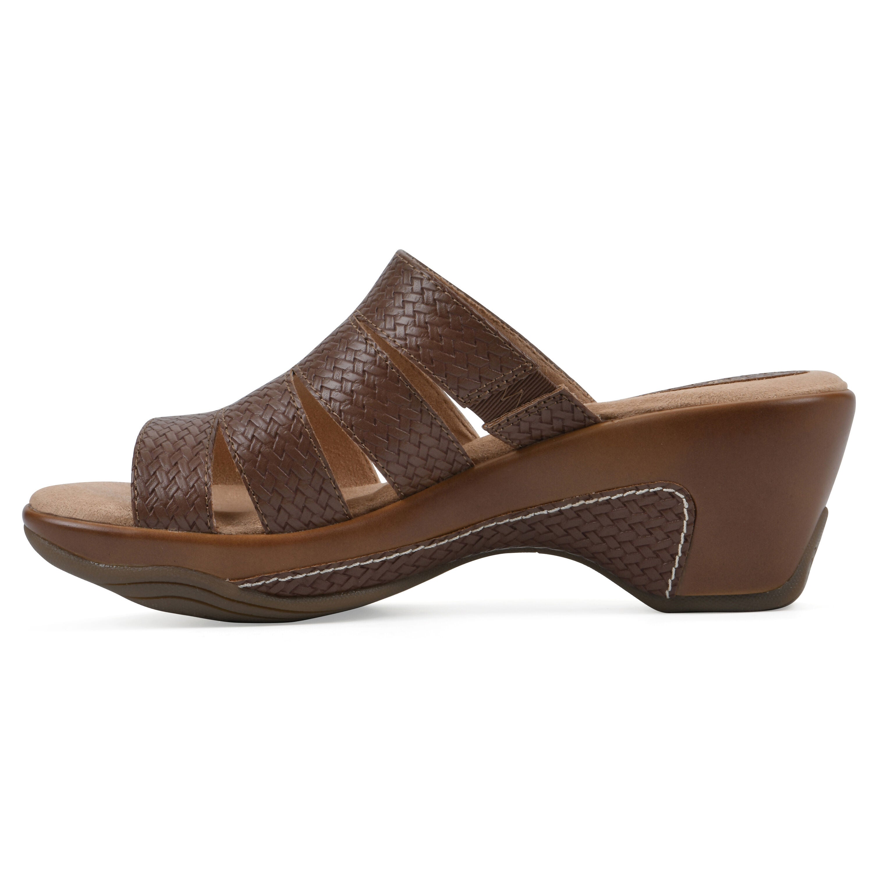 Valora Slip-On Clog Sandal, BROWN WOVEN, alternate image number 3