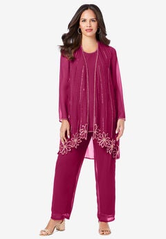 Floral Beaded Pant Set