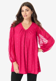 Lace and Georgette Rhinestone Top.