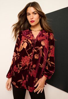 Velvet Burnout Blouse