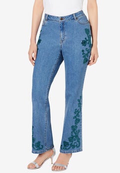 Invisible Stretch® Iconic Sequin-Embellished Bootcut Jean