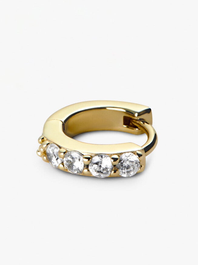 Suzanne Huggie Hoop Earrings, GOLD, alternate image number 2