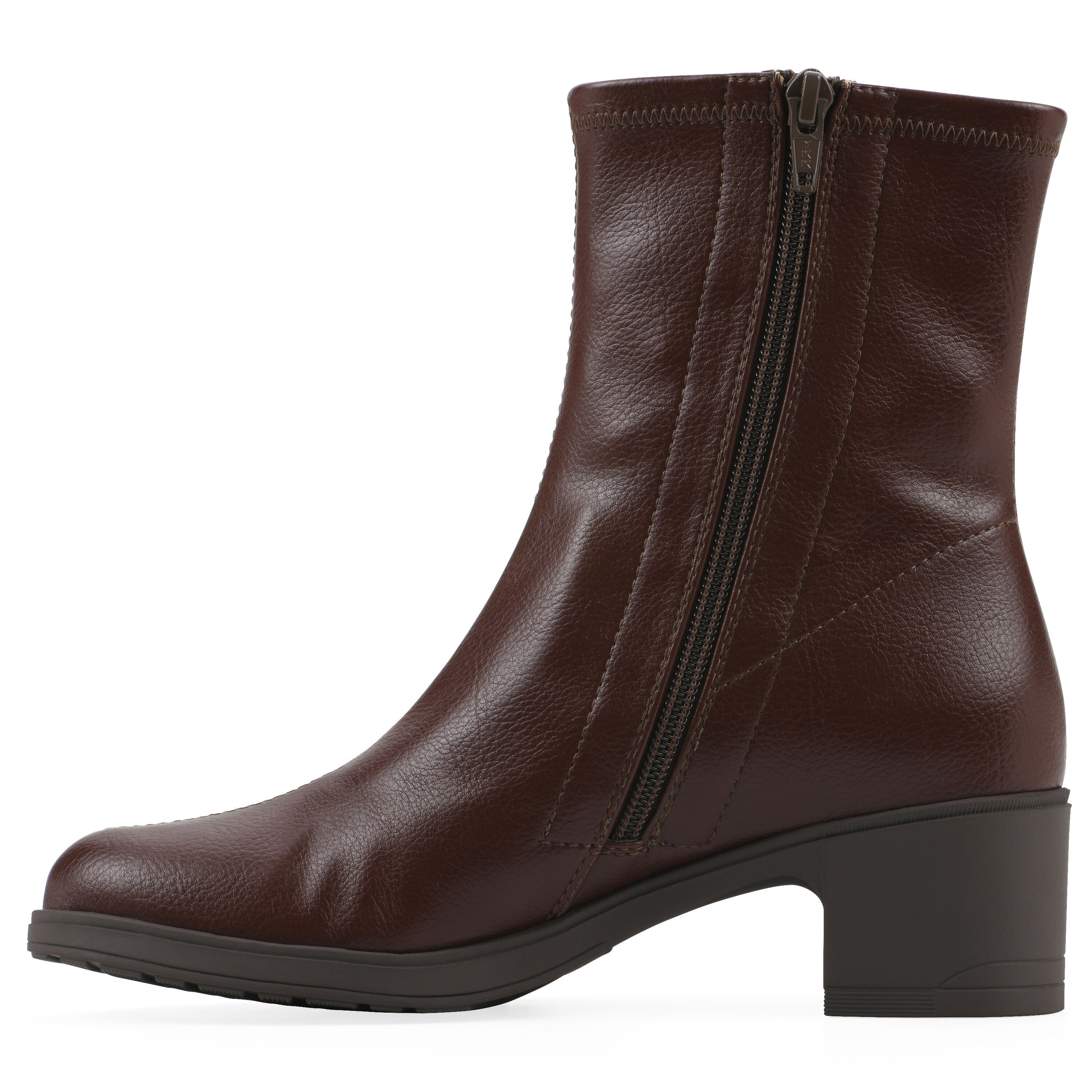 Huda Block Heel Bootie, BROWN SMOOTH, alternate image number 3