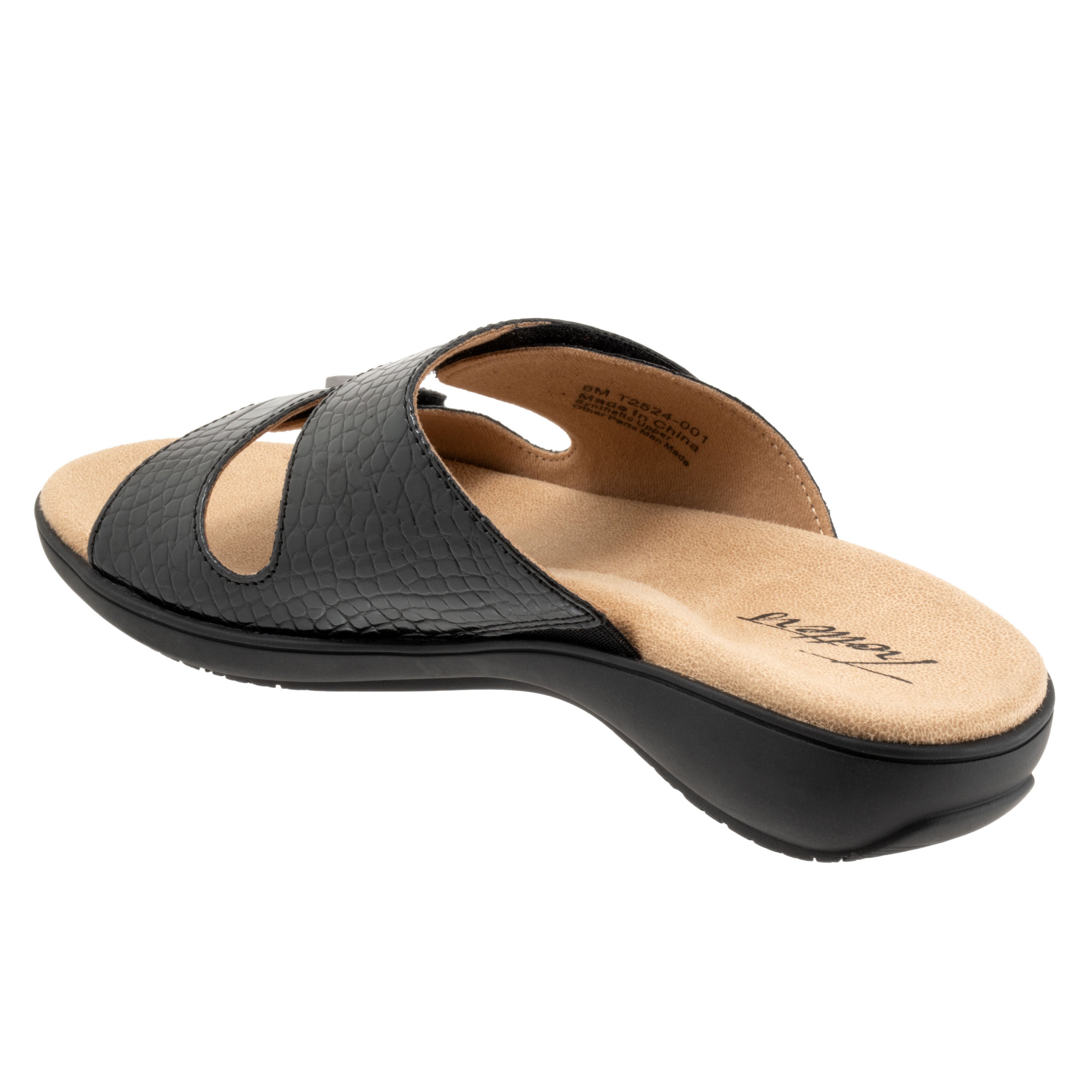 Ruthie Croco Sandal, BLACK, on-hover image number 1