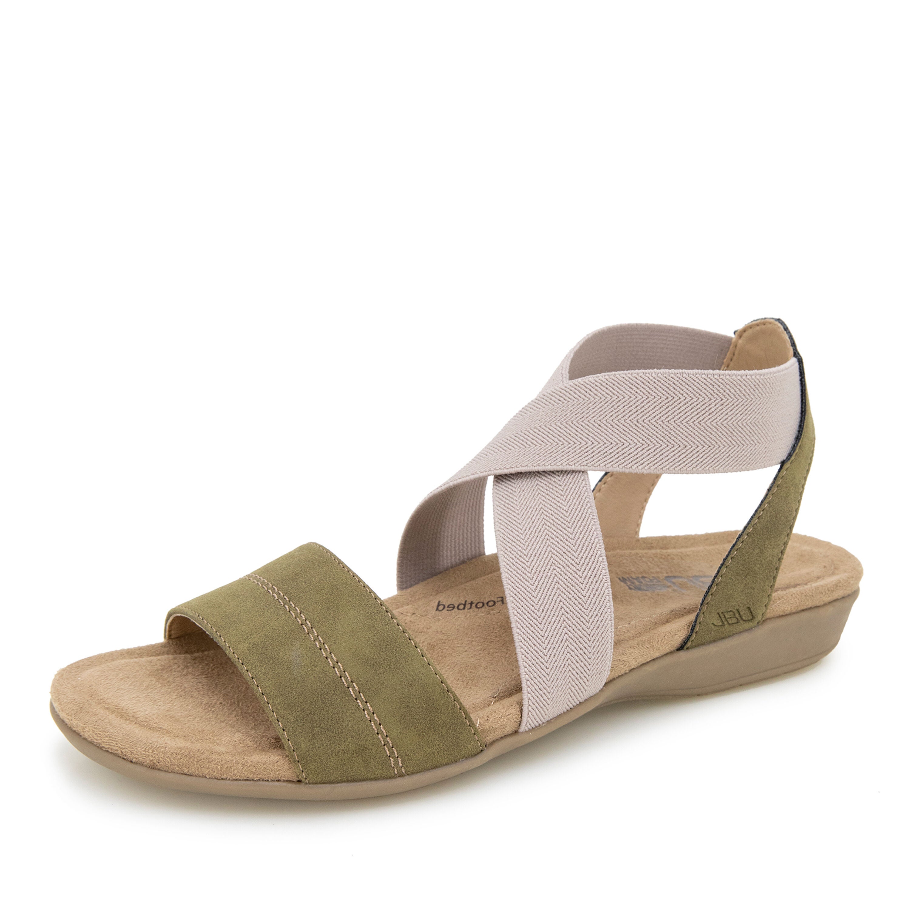 Meg Slip-On Flat Sandal, OLIVE TAUPE, alternate image number 6